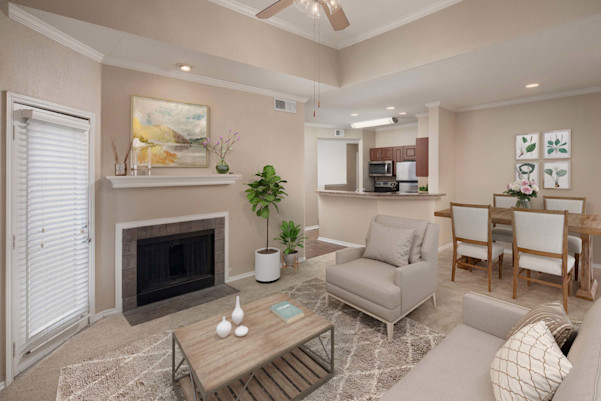 Top floor living room with carpet