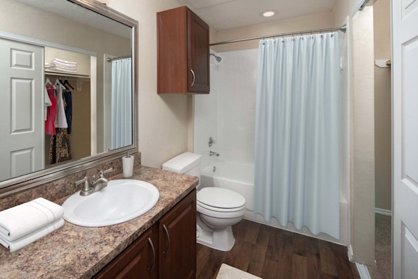 Bathroom with attached closet
