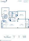 Blueprint of Alsace I Floor Plan, 2 Bedrooms and 2 Bathrooms at Camden Yorktown Apartments in Houston, TX