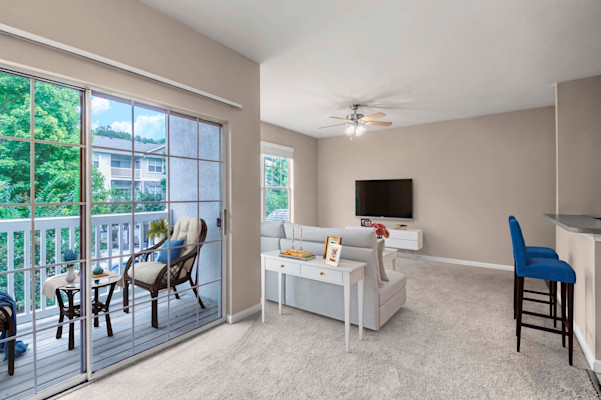 Large sliding door with patio