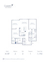Blueprint of A10F Floor Plan, 2 Bedrooms with 2 Bathrooms and 1 Loft at Camden Main and Jamboree Apartments in Irvine, CA