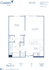Blueprint of A1.3 Floor Plan, 1 Bedroom and 1 Bathroom at Camden Glendale Apartments in Glendale, CA