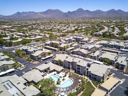 Aerial view mcdowell mountains view