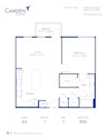 Blueprint of the A5 One Bedroom, One Bathroom Floor Plan at Camden Carolinian Apartments in Raleigh, NC