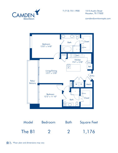 B1 Blueprint at Camden Downtown apartments in Downtown Houston, TX