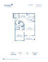 Blueprint of Citrine Floor Plan, 1 Bedroom and 1 Bathroom at Camden Lee Vista Apartments in Orlando, FL
