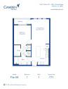 Camden Lake Eola apartments in Downtown Orlando, FL, one bedroom, one bathroom floor plan A4