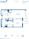 Blueprint of A07A Floor Plan, 1 Bedroom and 1 Bathroom at Camden South Capitol Apartments in Washington, DC