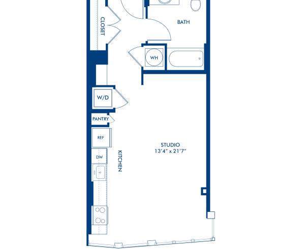 Blueprint of S8-A Floor Plan, Studio with 1 Bathroom at Camden NoMa Apartments in Washington, DC