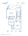 Blueprint of 2A Floor Plan, 2 Bedrooms and 2 Bathrooms at Camden Gaines Ranch Apartments in Austin, TX