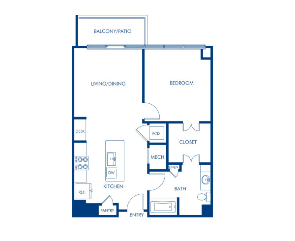 Blueprint of A9 Floor Plan, 1 Bedroom and 1 Bathroom at Camden Music Row Apartments in Nashville, TN