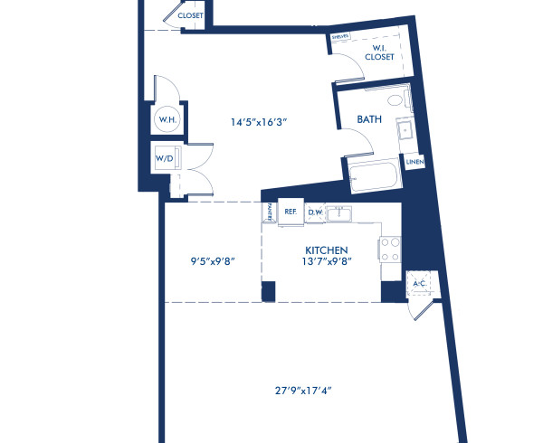 Blueprint of Live Work 4 Floor Plan, Studio with 1 Bathroom at Camden Glendale Apartments in Glendale, CA
