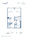 Blueprint of Skyline Floor Plan, Studio with 1 Bathroom at Camden Brookwood Apartments in Atlanta, GA