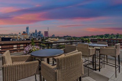 Rooftop lounge at Camden Gallery Apartments in Charlotte, NC