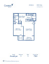 Blueprint of Amethyst Floor Plan, 1 Bedroom and 1 Bathroom at Camden Lago Vista Apartments in Orlando, FL
