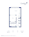 The S1 floor plan, studio with 1 bath at Camden NoDa Apartments in Charlotte, NC