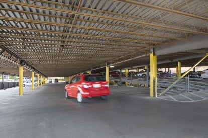 Parking garage at Camden Farmers Market in Dallas, Tx