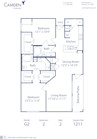 Blueprint of G2 Floor Plan, 2 Bedrooms and 2 Bathrooms at Camden Greenway Apartments in Houston, TX