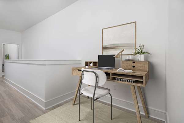 Townhome flex space for a home office at Camden Belmont apartments in Dallas, TX