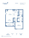 Blueprint of Cherry Floor Plan, 1 Bedroom and 1 Bathroom at Camden Whispering Oaks Apartments in Houston, TX