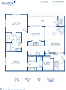 Blueprint of 2.2 Floor Plan, 2 Bedrooms and 2 Bathrooms at Camden Westwood Apartments in Morrisville, NC