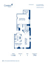 Blueprint of 1.1GG Floor Plan, 1 Bedroom and 1 Bathroom at Camden Roosevelt Apartments in Washington, DC