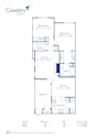 Blueprint of 2C Floor Plan, 2 Bedrooms and 2 Bathrooms at Camden Montierra Apartments in Scottsdale, AZ