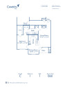 Blueprint of C Floor Plan, 1 Bedroom and 1 Bathroom at Camden Caley Apartments in Englewood, CO