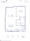 Blueprint of 1.1J Floor Plan, 1 Bedroom and 1 Bathroom at Camden Cotton Mills Apartments in Charlotte, NC