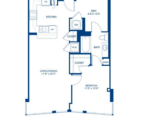 Blueprint of A8 Floor Plan, 1 Bedroom and 1 Bathroom at Camden NoMa Apartments in Washington, DC