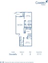 Blueprint of Donatello Floor Plan, 2 Bedrooms and 2 Bathrooms at Camden Portofino Apartments in Pembroke Pines, FL