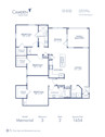 Blueprint of Memorial Floor Plan, 3 Bedrooms and 2 Bathrooms at Camden Cypress Creek Apartments in Cypress, TX