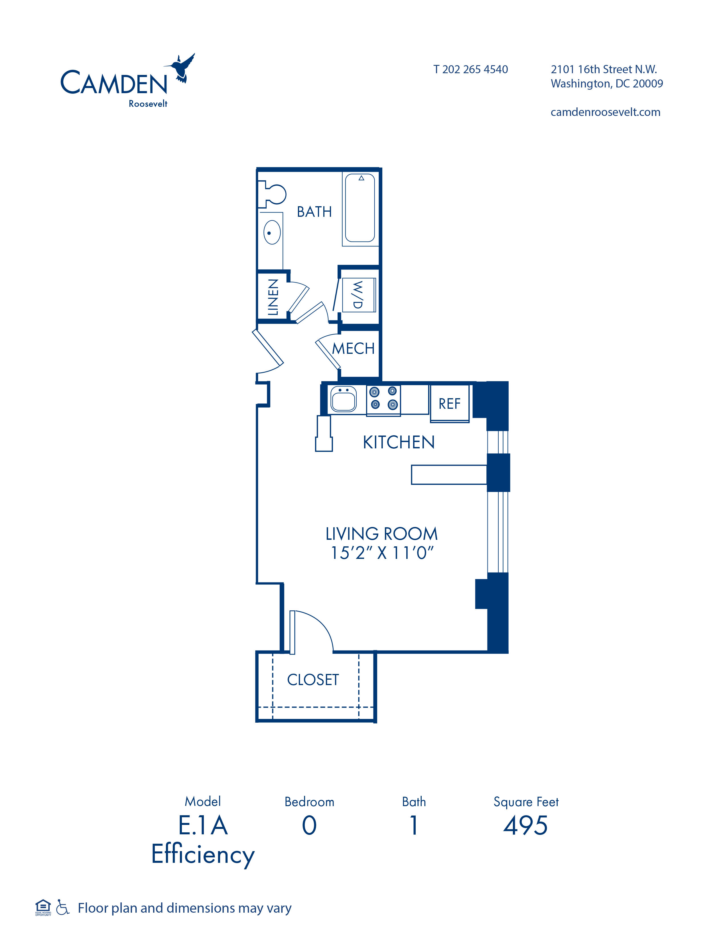 Studio, 1 & 2 Bedroom Apartments in Washington, DC - Camden Roosevelt