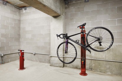 Bicycle repair station at Camden Lincoln Station Apartments in Lone Tree, CO