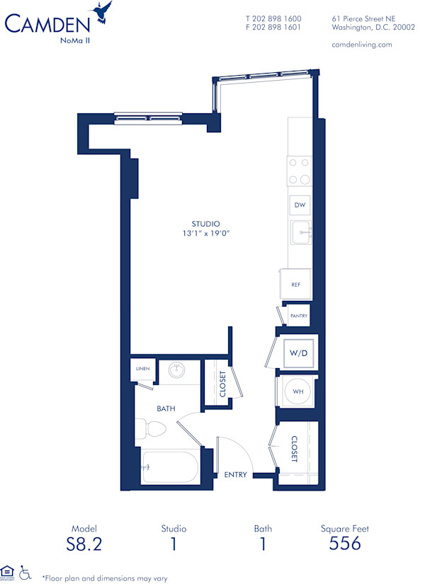 Blueprint of S8.2 Floor Plan, Studio with 1 Bathroom at Camden NoMa II Apartments in Washington, DC
