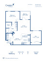 Blueprint of Mallory Floor Plan, 1 Bedroom and 1 Bathroom at Camden Town Square Apartments in Kissimmee, FL