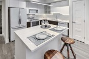 Ice white design scope kitchen island with seating