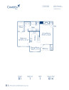 Blueprint of B-1 Floor Plan, 1 Bedroom and 1 Bathroom at Camden Caley Apartments in Englewood, CO