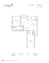 Blueprint of A2C Floor Plan, 1 Bedroom and 1 Bathroom at Camden Legacy Park Apartments in Plano, TX