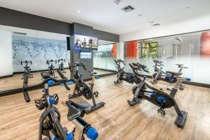 Get your spin on and experience a guided class on one of the spin bikes at Camden Central Apartments in St. Petersburg, FL.