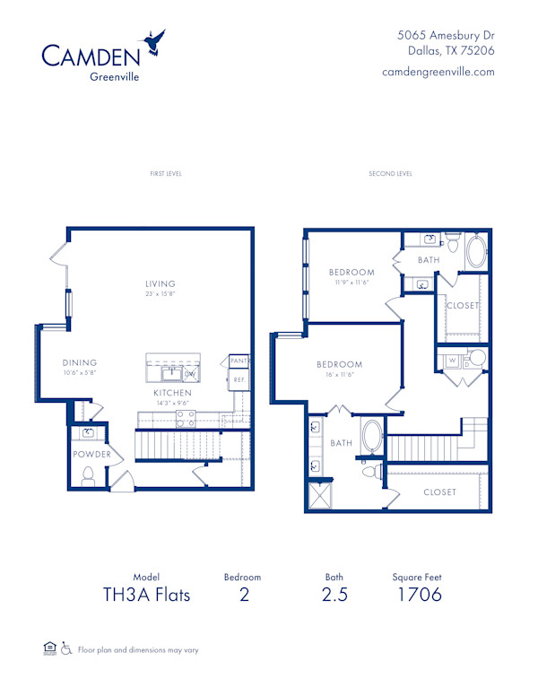 camden-greenville - floor plans - TH3A FLATS