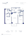 Blueprint of Vizcaya Floor Plan, 2 Bedrooms and 2 Bathrooms at Camden Brickell Apartments in Miami, FL