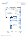 Blueprint of 1.1ED Floor Plan, 1 Bedroom and 1 Bathroom at Camden Roosevelt Apartments in Washington, DC