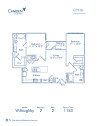 Blueprint of Willoughby Floor Plan, 2 Bedrooms and 2 Bathrooms at Camden Fourth Ward Apartments in Atlanta, GA