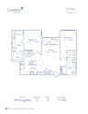 Blueprint of Willoughby Floor Plan, 2 Bedrooms and 2 Bathrooms at Camden Fourth Ward Apartments in Atlanta, GA