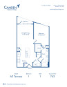 Camden Highland Village apartments in Houston, TX Terrace one bedroom floor plan A2