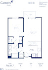 Blueprint of A1.7 Floor Plan, 1 Bedroom and 1 Bathroom at Camden Glendale Apartments in Glendale, CA