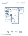 Blueprint of 2.2A Floor Plan, 2 Bedrooms and 2 Bathrooms at Camden Touchstone Apartments in Charlotte, NC