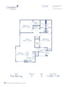 Blueprint of The Bering 1145 Floor Plan, 2 Bedrooms and 2 Bathrooms at Camden Grand Harbor  Apartments in Katy, TX