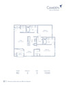 Blueprint of B2 Floor Plan, 2 Bedrooms and 2 Bathrooms at Camden Sierra at Otay Ranch Apartments in Chula Vista, CA